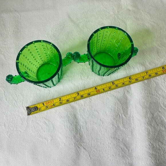 2 Green Cactus Shot Glasses Plastic Cups Southwest Western Barware Fiesta Decor - Picture 4 of 5